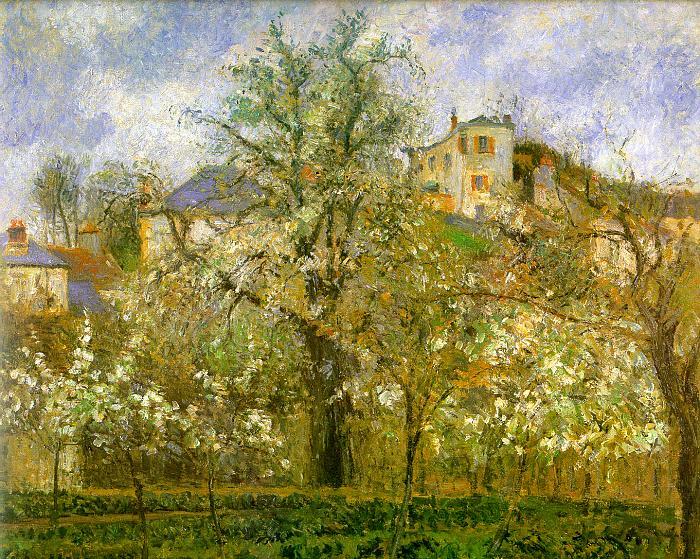 Kitchen Garden with Trees in Flower, Pontoise, Camille Pissaro